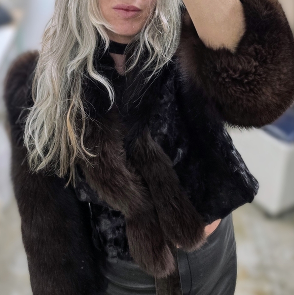 Mahogany Fox Fur Crop Coat - Picture 2 of 11